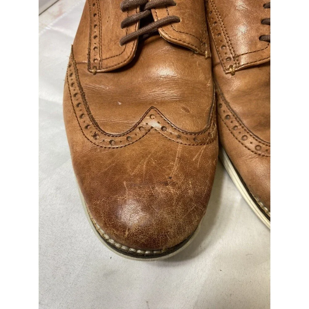 Cole Haan Men's Leather Grand Wingtip Oxford Shoes Lace Up Woodbury Size 10.5M